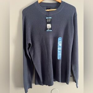 NWT GAP Men's Navy Blue Crew Neck Sweater LARGE